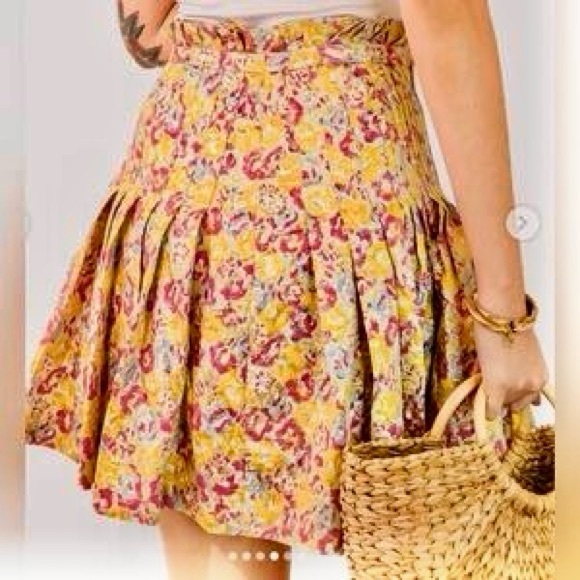 Zac Pozen for Target Metallic Brocade Pleated Mini Skirt - Picture 2 of 16